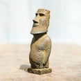 thumbnail image 4 of Unique Handcrafted Easter Island Moai Stone Statue Iron & Home Decoration Ornament, Crafted For Study Tea Pet Decoration In Home & Office Spaces, Suitable As Collectible, 4 of 6