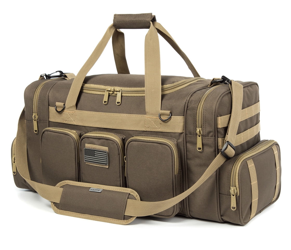 K-Cliffs Heavy Duty Duffel Sports Gear Gym Tote Outdoor Range Equpment Bag High Quality Travel Weekender Medium 27 inch Khaki