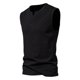 thumbnail image 1 of Men's Wide Shoulder Vest Collar Sleeveless T-Shirt Men's Vest Solid Color Bottom T-Shirt2XL, 1 of 3
