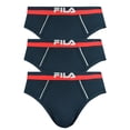 thumbnail image 1 of FILA Calzoncillos para hombre, paquete de 3 - Calzoncillos, cintura con logo, Urban, Algodón Stretch, color sólido Azul Marino 2XL (2X-Large), 1 of 3