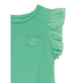 thumbnail image 2 of Garanimals Toddler Girl Short Sleeve Eyelet Flutter T-Shirt, Sizes 18M-5T, 2 of 4