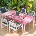 thumbnail image 2 of Valentine's Day Table Cloths for 5 Foot Rectangle Tables, Watercolor Gnomes Roses Love Romantic Patio Waterproof Elastic Fitted Tablecloths, Washable Rectangular Table Cover for Camping, 2 of 8