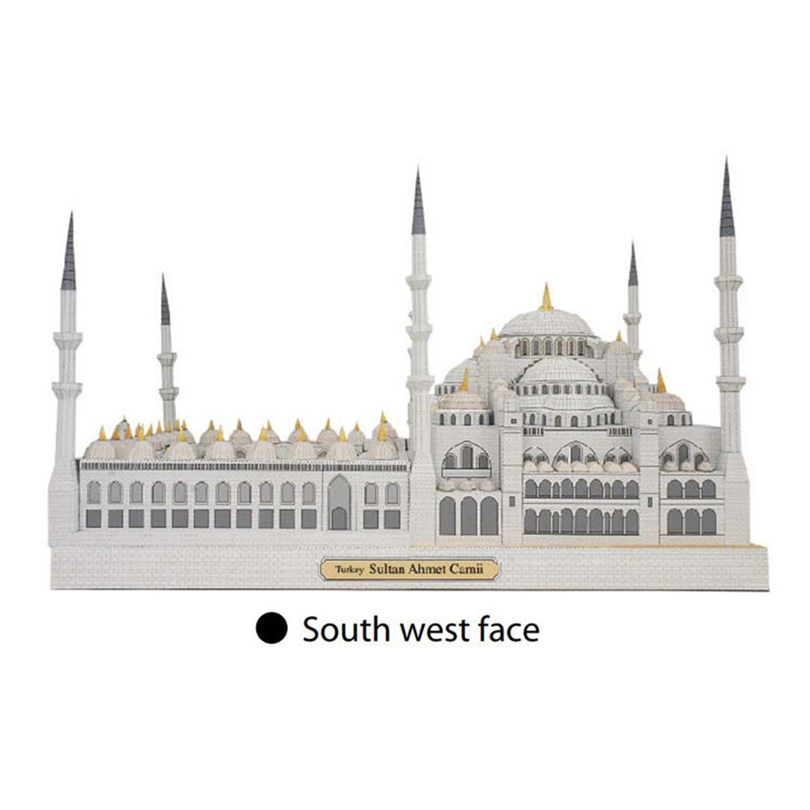 NATEFEMIN Building Model Paper Kit Blue Mosque Sudan 3D for Collectors and Hobbyists Detailed Architectural Replica 39cm
