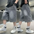 thumbnail image 2 of Jorts for Boys 4-5 Years Jorts for Boys Baggy Jorts Boys Denim Shorts Kids Baggy Jorts Boys Summer Shorts With Pockets #Light Blue, 2 of 6