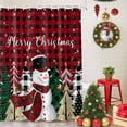 thumbnail image 5 of Red Check Shower Curtains for Bathroom, Christmas Snowflake Xmas Tree Waterproof Fabric Shower Curtain for Bathroom Bathtub Decoration, Machine Washable, 72"x84", 5 of 9