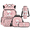 Axolotl Strawberry Pattern, variant on Binienty Portable Kids Backpack Set with School Bookbag Lunch Box Tote Pen Bag Cup Protector, 4 Pcs Set School Backpack Set Suitable for Elementary School Camping