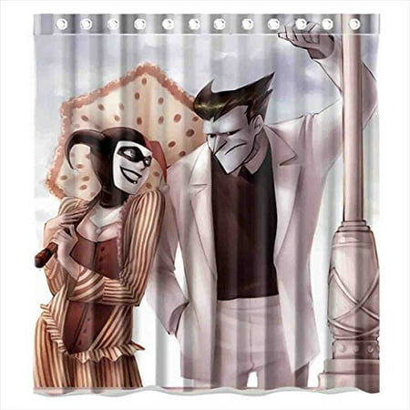 Ganma Harley Quin And Joker Shower Curtain Polyester Fabric