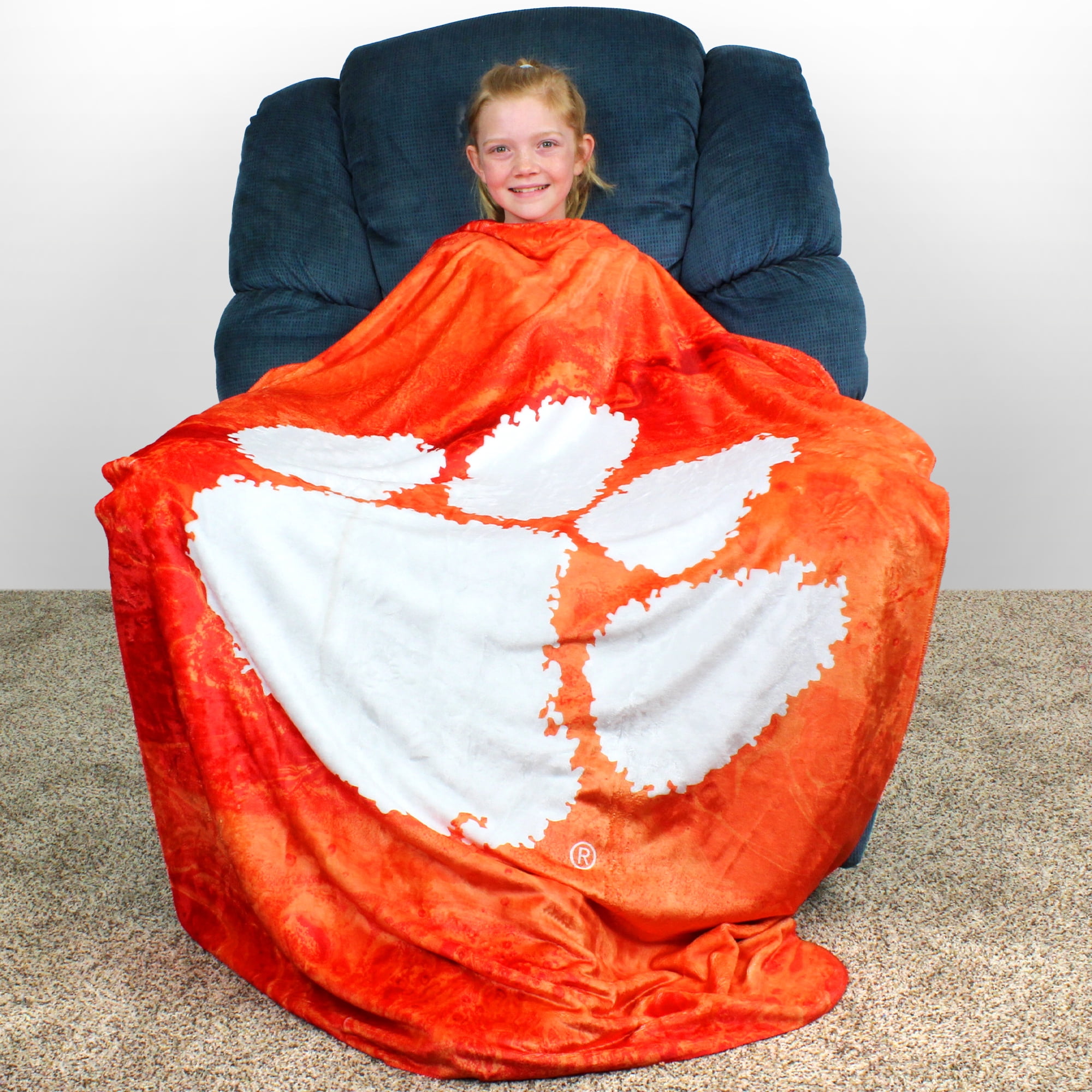 College Covers Clemson Tigers Sublimated Soft Throw Blanket, 42" x 60"