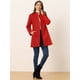 thumbnail image 2 of Abrigo De Invierno Elegante PaMujer Abrigo Largo De Un Solo Pecho Con Cuello Alto En Mitad Del Muslo Rojo Brillante M, 2 of 6