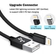thumbnail image 5 of 3 Pack Charger Cord 6ft, Aioneus Charging Cable Braided Cable Compatible with iPhone, Black, 5 of 10