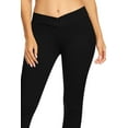 thumbnail image 5 of Women's Mid-Rise Seagull Shaped Skinny Ponte Pants with Elastic Waistband, 5 of 6
