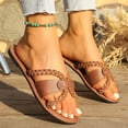 thumbnail image 5 of Summer Shoes for Women,Cute Sandals for Women,Walking Sandals Women,Women's Sandals,Flat Sandals for Women,Women's Braided Slide Sandals Open Toe Slip On Flat Sandals Casual Summer Sandals,Brown,6, 5 of 8