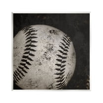 Stupell Industries Baseball Close Up Photography Sports Photography Unframed Art Print Wall Art, 12 x 12