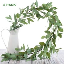 Coolmade 2 Pack 5.5ft Artificial Eucalyptus Garland Vines Faux Green Eucalyptus