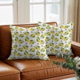 thumbnail image 3 of Yellow Lemon Throw Pillow Cover Pink Flower Leaf Pastoral Botanical Cotton Linen Cushion Cover Throw Pillow Case with Invisible Zipper for Couch Sofa Bed Chair Car 16x16 Inch, 3 of 14