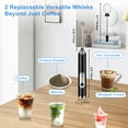 thumbnail image 4 of Hootek Rechargeable Milk Frother Handheld with 3 Heads, Coffee Electric Whisk Drink Foam Mixer, Mini Hand Stirrer with 3 Speeds Adjustable for Latte, Cappuccino, Hot Chocolate, Egg, Black, 4 of 7