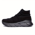 thumbnail image 4 of Men's Slip-On Mid-Top Casual Sneakers - Lightweight Breathable Knit Fabric, Elastic Sides for All-Season Comfort for Daily & Leisure Wear, Walking Shoes, ,Easy Wear, MD Cushioned/Comfortable Sneakers, 4 of 9