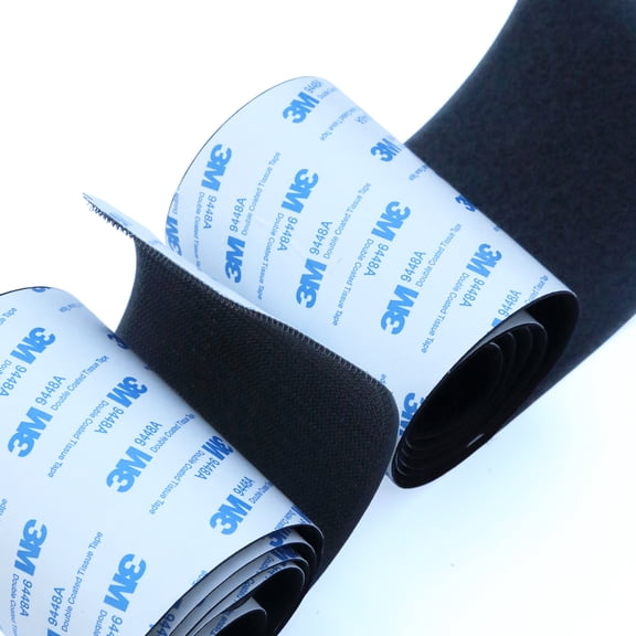 Industrial Black Adhesive Velcro Tape - 100mm Wide Heavy-Duty, Weatherproof for Garage & Crafts