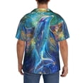 thumbnail image 7 of Balery Colorful Winged Dolphin Men's Casual Button Down Shirt Short Sleeve Textured Summer Cuban Beach Shirts-X-Large, 7 of 7