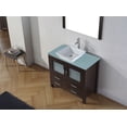 thumbnail image 5 of Dior 36" Single Bath Vanity in Espresso with Green Glass Top and Square Sink with Brushed Nickel Faucet with Matching Mirror, 5 of 7