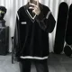 thumbnail image 4 of Suéteres de punto para hombres Chaleco sin mangas Ropa para hombre Chaleco negro Icono empalmado Ajuste holgado Grueso Invierno Primavera Otoño Jerséis S, 4 of 5