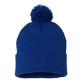 thumbnail image 3 of Couver Unisex 12 inch Knit Acrylic Warm Winter Beanie Hat with Pom Pom (Royal Blue) , 1 Piece, 3 of 9