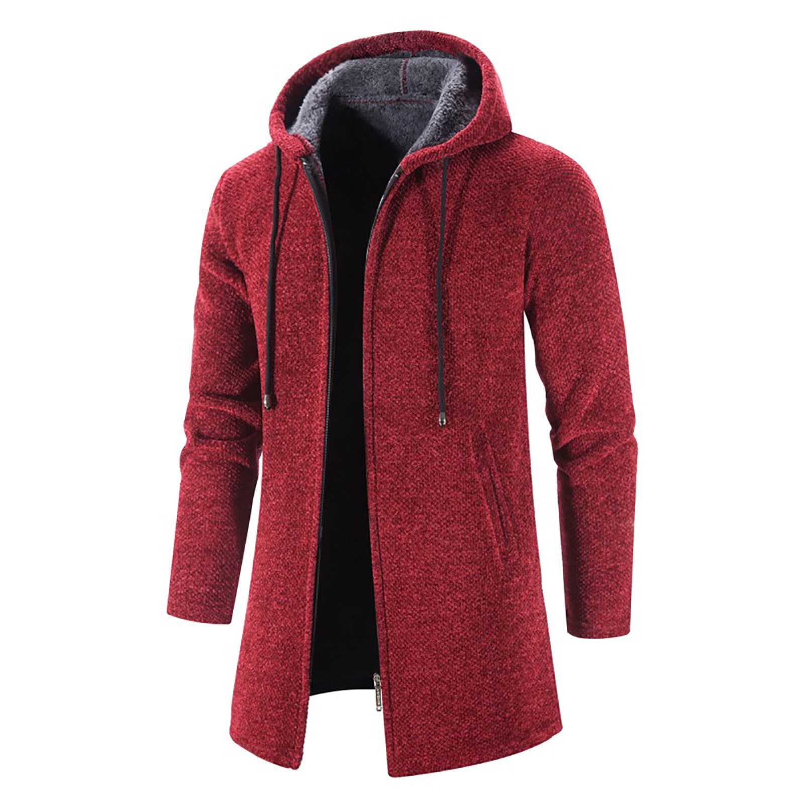 Pisexur Mens Fleece Jacket Trench Coat Wool Blend Top Coat Winter Long Single Breasted Classic Stylish Business Overcoat Walmart