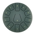 thumbnail image 1 of 8-Inch 11-Note Steel Tongue Drum in Stone Green - Titanium Steel Alloy Percussion Instrument with Lingering Pure Sound, Ideal for Beginners - Includes Mallets, Finger Picks, Note Sticker, Music Book,, 1 of 6