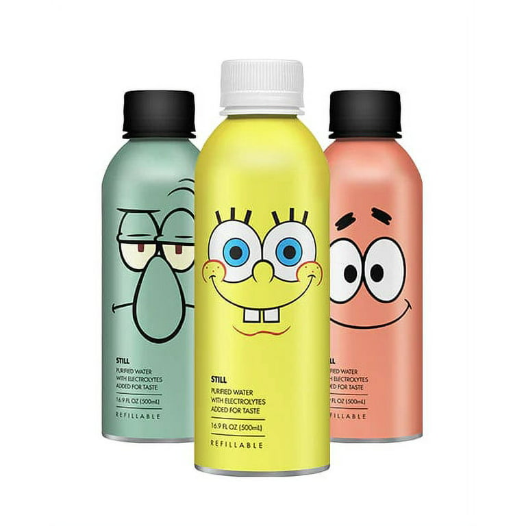PATH Water Ultra-Filtered Water, Limited Edition Aluminum SpongeBob Themed  Bottles, 16.9 oz, 9 count 