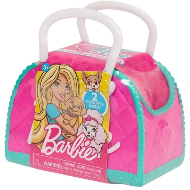 Muñeca Barbie ama a las mascotas con Accesorios de Transporte para Mascotas y 2 Cachorros
