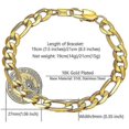 thumbnail image 4 of Pulsera de hombre de acero inoxidable brillante, cadena dorada, plateada y negra, 3+1 eslabones., 4 of 5