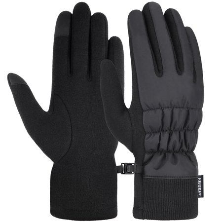 Vbiger Women Gloves Thickened Cold Weather Gloves Touch Screen Gloves, Black, (Best Thin Cold Weather Gloves)