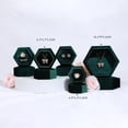 thumbnail image 3 of Estuche de caja de anillo hexagonal, organizador de anillos, caja de terciopelo, joyero de terciopelo para propuesta, aniversario, niñas, regalos de San Valentín EstiloC-Verde Sunnimix Titular de anillos, 3 of 8
