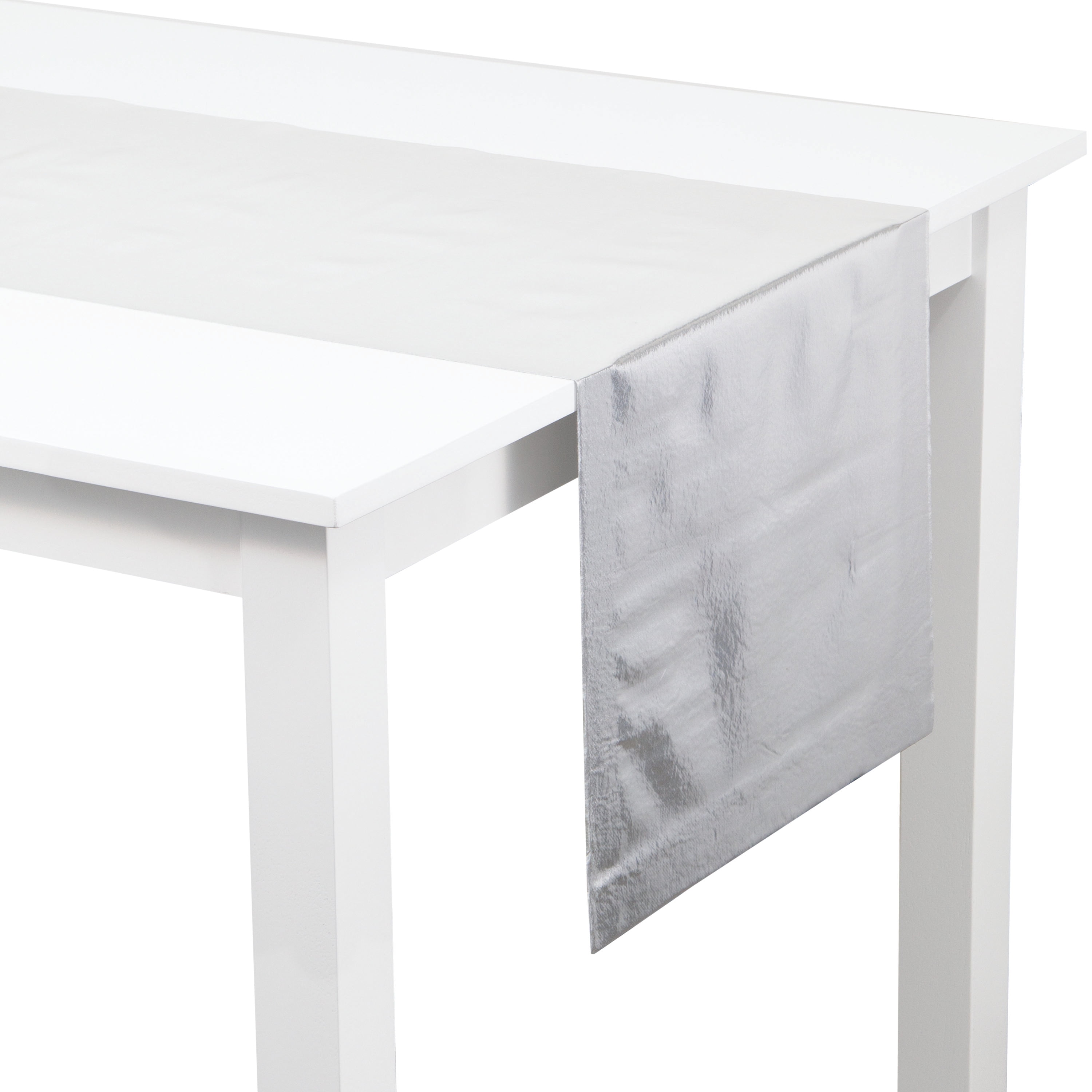 Metallic Silver 84" x 14" Plastic Table Runners 3 Count