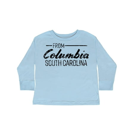 

Inktastic From Columbia South Carolina in Black Distressed Text Gift Toddler Boy or Toddler Girl Long Sleeve T-Shirt