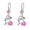 Pink, variant on 1 Pair Korean Style Hook Earrings Dolphin Design Shiny Rhinestones Drop Earrings Women Mid-length Earrings