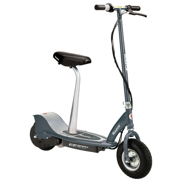 Glans Defecte levering aan huis Razor E300S Seated Electric Scooter - Gray, for Ages 13+ and up to 220 lbs,  9" Pneumatic Front Tire, Up to 15 mph & up to 10-mile Range, 250W Chain  Motor, 24V
