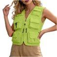 thumbnail image 5 of STETMN Women's Cargo Vest Outdoor Fishing Workout Tank Top Travel Walk Sleeveless Tee with Pockets, 5 of 7