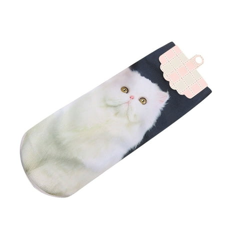 

Huaai socks for women Aldult 3D Printed Crazy Novelty Low Cut Ped Cute Athletic Socks cute socks White