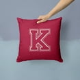 thumbnail image 2 of Letter K Initial Monogram - Maroon and White Fabric Decorative Pillow, 2 of 4