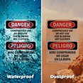 thumbnail image 6 of (2 Pack) Compressed Air Not For Clothes Bilingual OSHA Danger Sign 7 Inch X 10 Inch Indoor / Outdoor Rust-Free Aluminum Metal Signs for Workplace, Workshop, and Construction Site, Made, 6 of 8