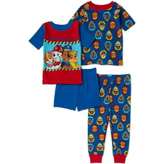 Nickelodeon Paw Patrol 4 PC Short Sleeve Tight Fit Cotton Pajama Set Boy Size 5T