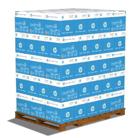 HP Printer Paper - Copy and Print, 20 lb., 8.5" x 11", 1 Pallet, 80 Cases (192,000 Sheets), White