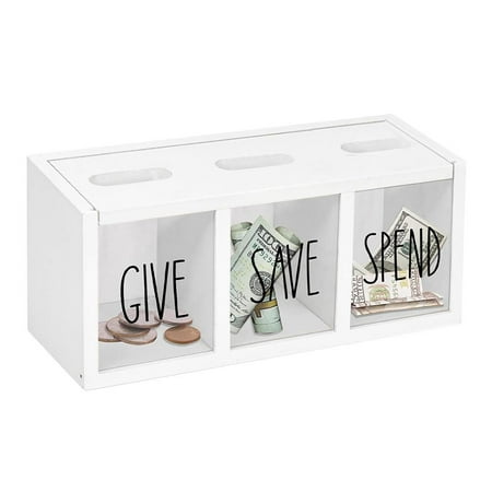 NOVELAR Kids' Wooden Savings Bank, 9.8 in Long, Plastic-Free Money Box, Educational Toy for Financial Literacy & Family Bonding