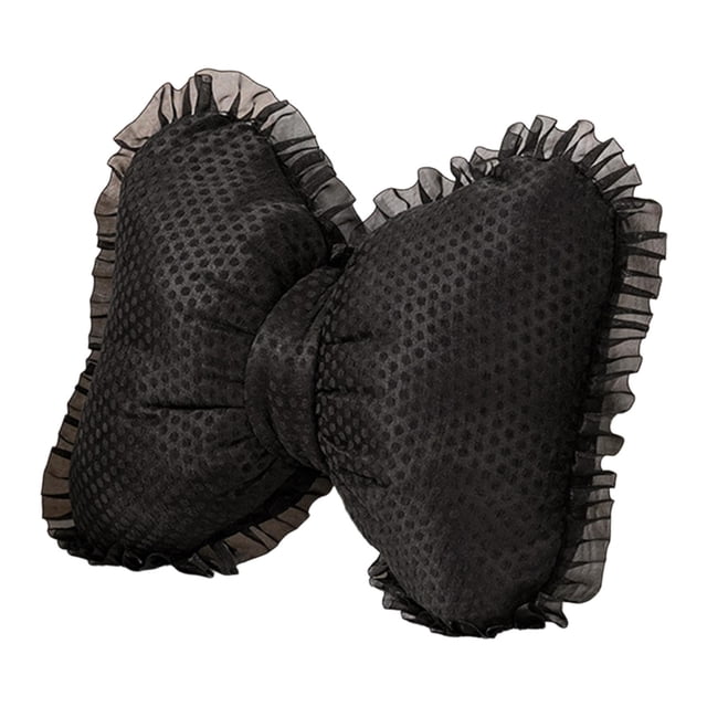 Cojín decorativo con forma de lazo, ideal para el hogar. Un detalle divertido y adorable para el sofá, perfecto para interiores, estilo rústico u ofic Negro