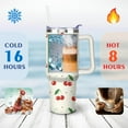 thumbnail image 4 of 40oz Red Cherry Fruit Pattern Stainless Steel Flip Straw Tumbler Spill Proof Travel Cup Double Wall Vacuum Insulated Coffee Mug with Top Handle, 4 of 6