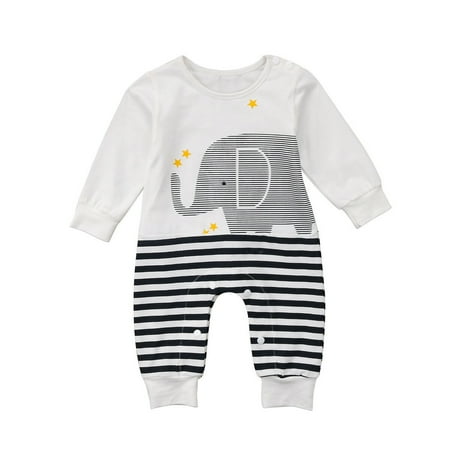 

Newborn Baby Boy Girls Elephant Romper Bodysuit Jumpsuit Outfits Sunsuit Clothes
