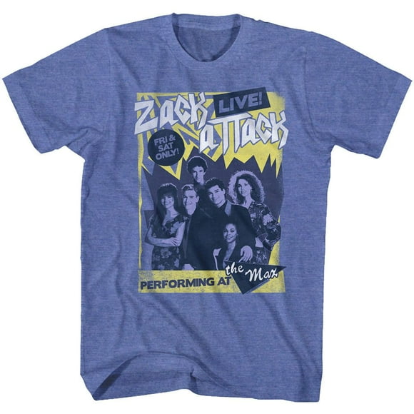 Saved By The Bell Zack Attack Live Royal Heather T-Shirt Adulte m