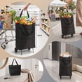 thumbnail image 6 of Pathside Wheeled Shopping Tote, Foldable Grocery Bag with Detachable Wheels, Portable Rolling Cart, Heavy Duty Oxford for Market, 6 of 9