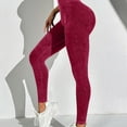 thumbnail image 2 of Women's Yoga Pants Solid Color High Waist Abdomen Raising Hip Shaping Naked Tight Elastic Pants Casual Daily Wear, 2 of 5